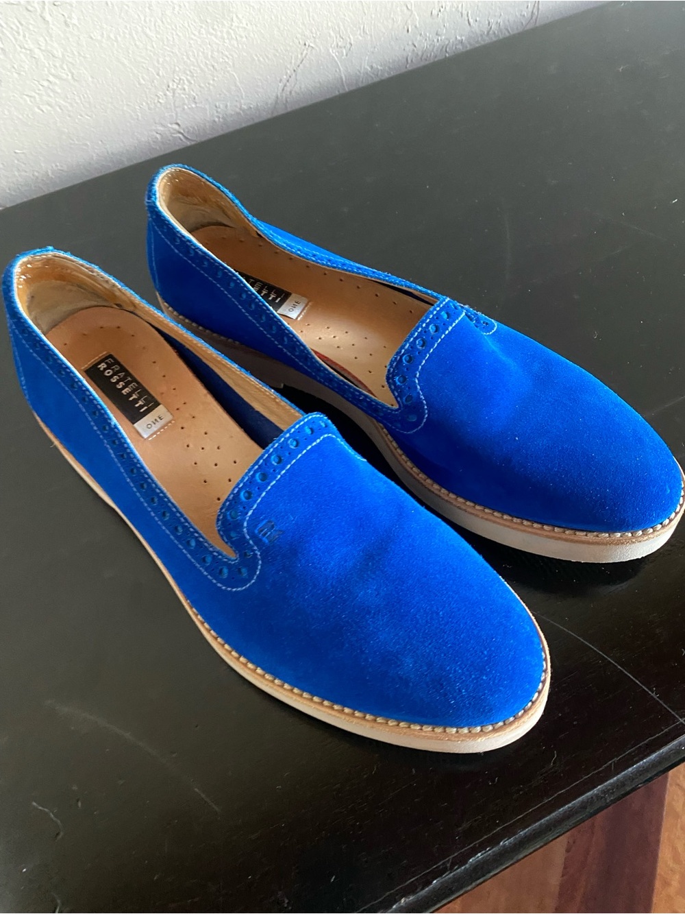 Fratelli Rossetti Cobalt Blue Italian Suede Slip-On Loafers. Luxurious.